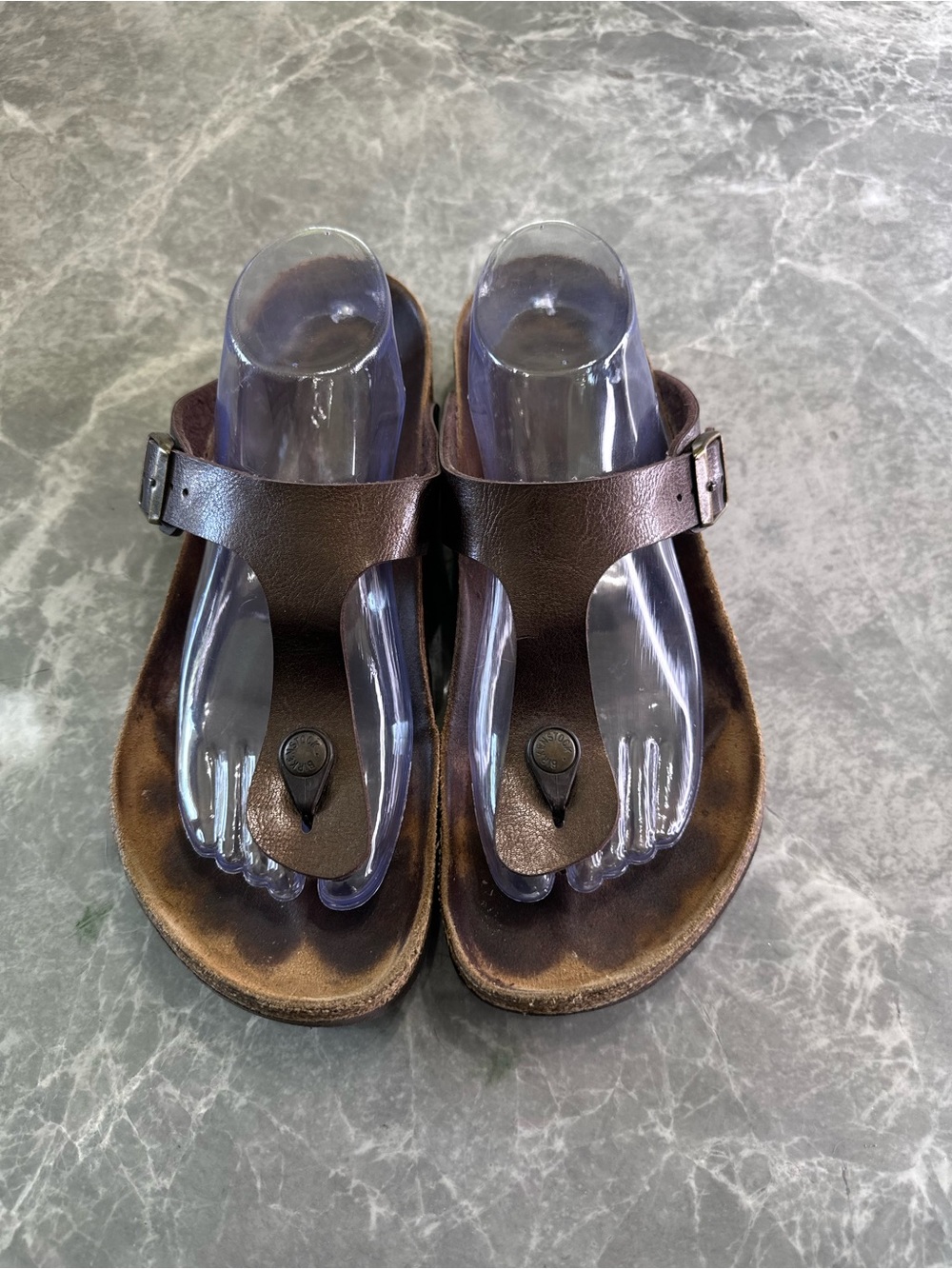 Birkenstock Gizeh Metallic Bronze T Strap Sandals Thongs Men EU 41 US 8 Mens